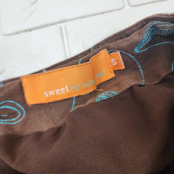 sweet by miss me small brown and blue skirt - Picture 5 of 5